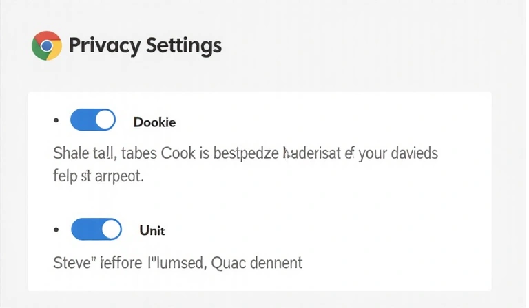 Configuración de privacidad de un navegador web mostrando opciones para gestionar cookies.